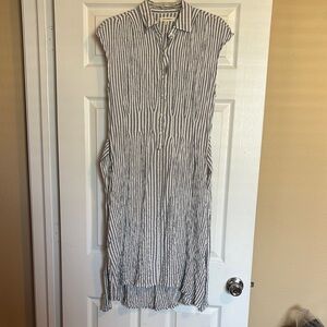 Max Studio women’s white striped sleeveless dress size small